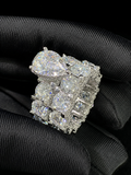 طقم خاتم مويسانيت فاخر - Cadermay Luxury 5ct Pear Cut D VVS Moissanite Ring
