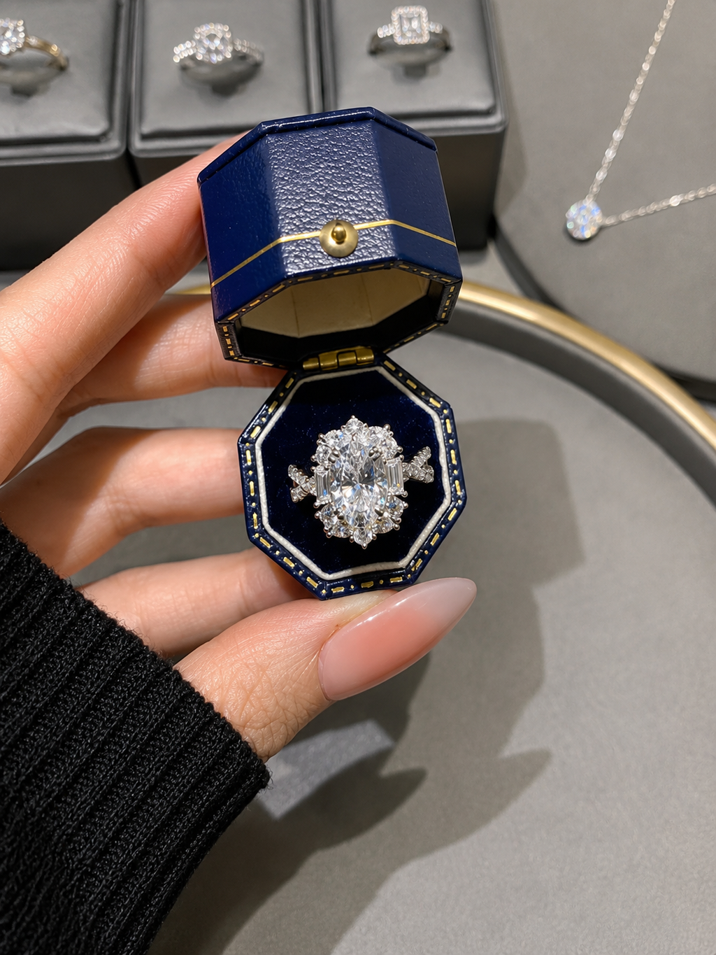 خاتم "رويال سباركل" الفاخر المرصع بالزركون (Royal Sparkle Ring)
